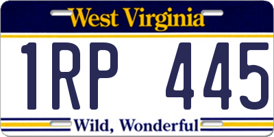 WV license plate 1RP445