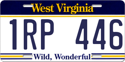 WV license plate 1RP446