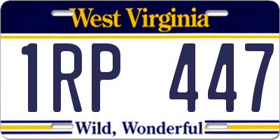 WV license plate 1RP447