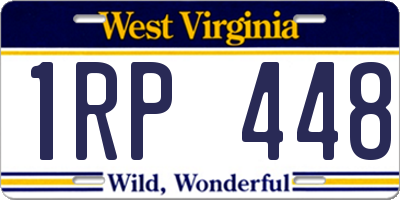 WV license plate 1RP448