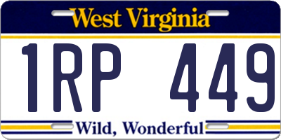 WV license plate 1RP449