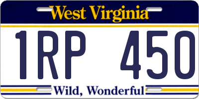 WV license plate 1RP450