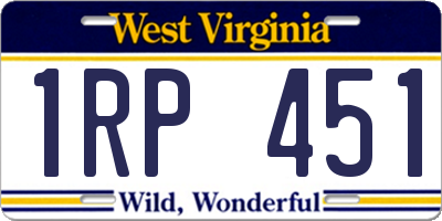 WV license plate 1RP451