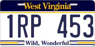WV license plate 1RP453