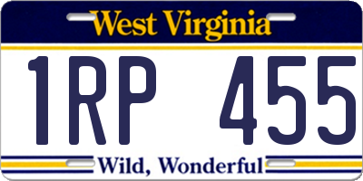 WV license plate 1RP455