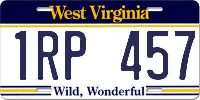 WV license plate 1RP457
