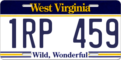 WV license plate 1RP459