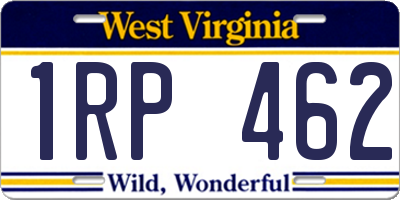 WV license plate 1RP462