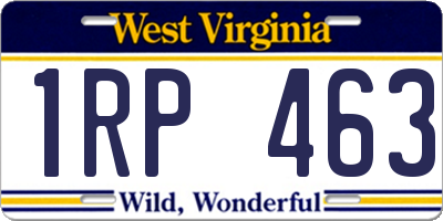 WV license plate 1RP463