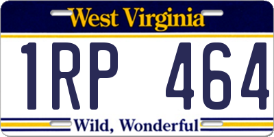 WV license plate 1RP464
