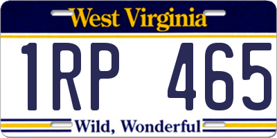 WV license plate 1RP465
