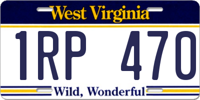 WV license plate 1RP470