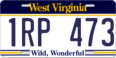 WV license plate 1RP473
