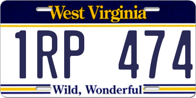 WV license plate 1RP474