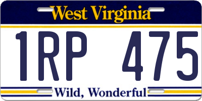 WV license plate 1RP475