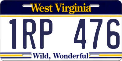 WV license plate 1RP476