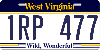WV license plate 1RP477