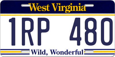 WV license plate 1RP480
