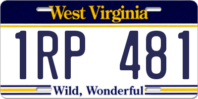 WV license plate 1RP481