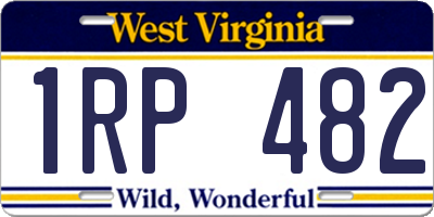 WV license plate 1RP482