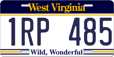 WV license plate 1RP485