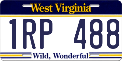 WV license plate 1RP488