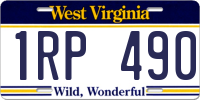 WV license plate 1RP490