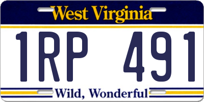 WV license plate 1RP491