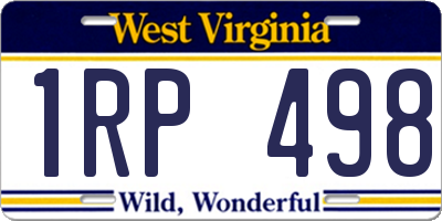 WV license plate 1RP498