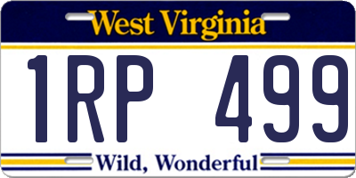WV license plate 1RP499