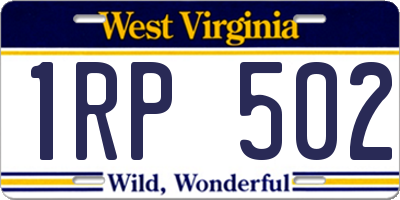 WV license plate 1RP502