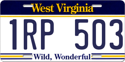 WV license plate 1RP503