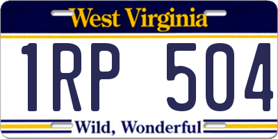 WV license plate 1RP504