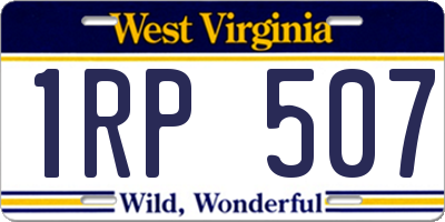 WV license plate 1RP507