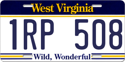WV license plate 1RP508