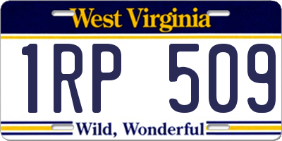 WV license plate 1RP509