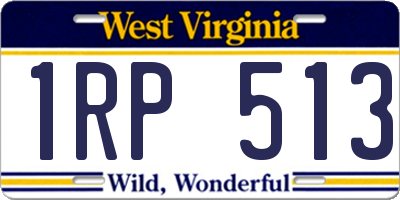 WV license plate 1RP513