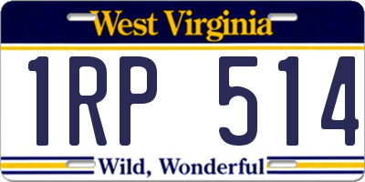 WV license plate 1RP514