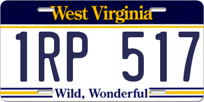 WV license plate 1RP517