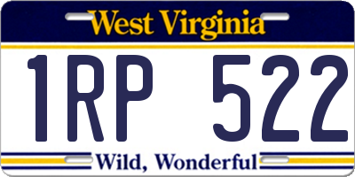 WV license plate 1RP522