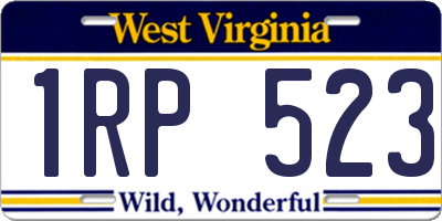 WV license plate 1RP523