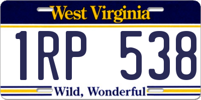 WV license plate 1RP538