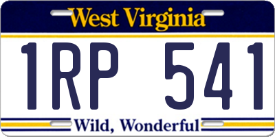 WV license plate 1RP541