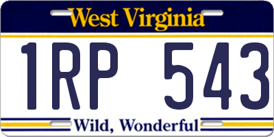 WV license plate 1RP543