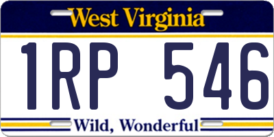 WV license plate 1RP546