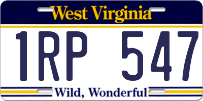 WV license plate 1RP547