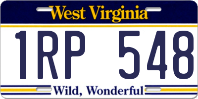 WV license plate 1RP548