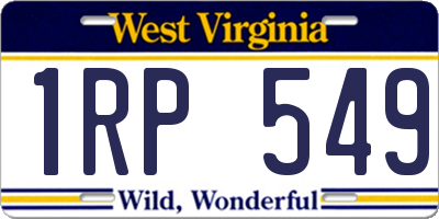 WV license plate 1RP549