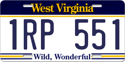 WV license plate 1RP551
