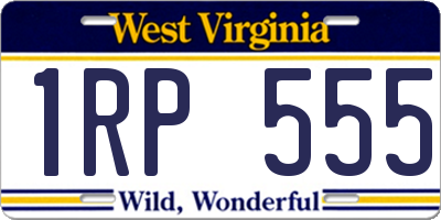 WV license plate 1RP555
